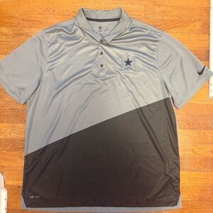 Nike Dri-FIT Dallas Cowboys Polo Shirt Gray Black Men’s 2XL